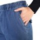 Men's Elastic Waist Denim Pants Casual Loose Straight Jeans